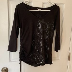 Calvin Klein’s XS Black Embellished 3/4 sleeve Top